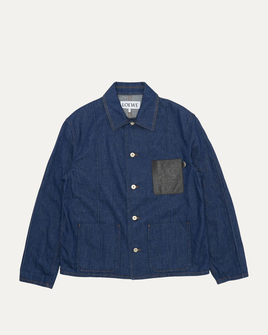 Leather Detail Denim Chore Shirt