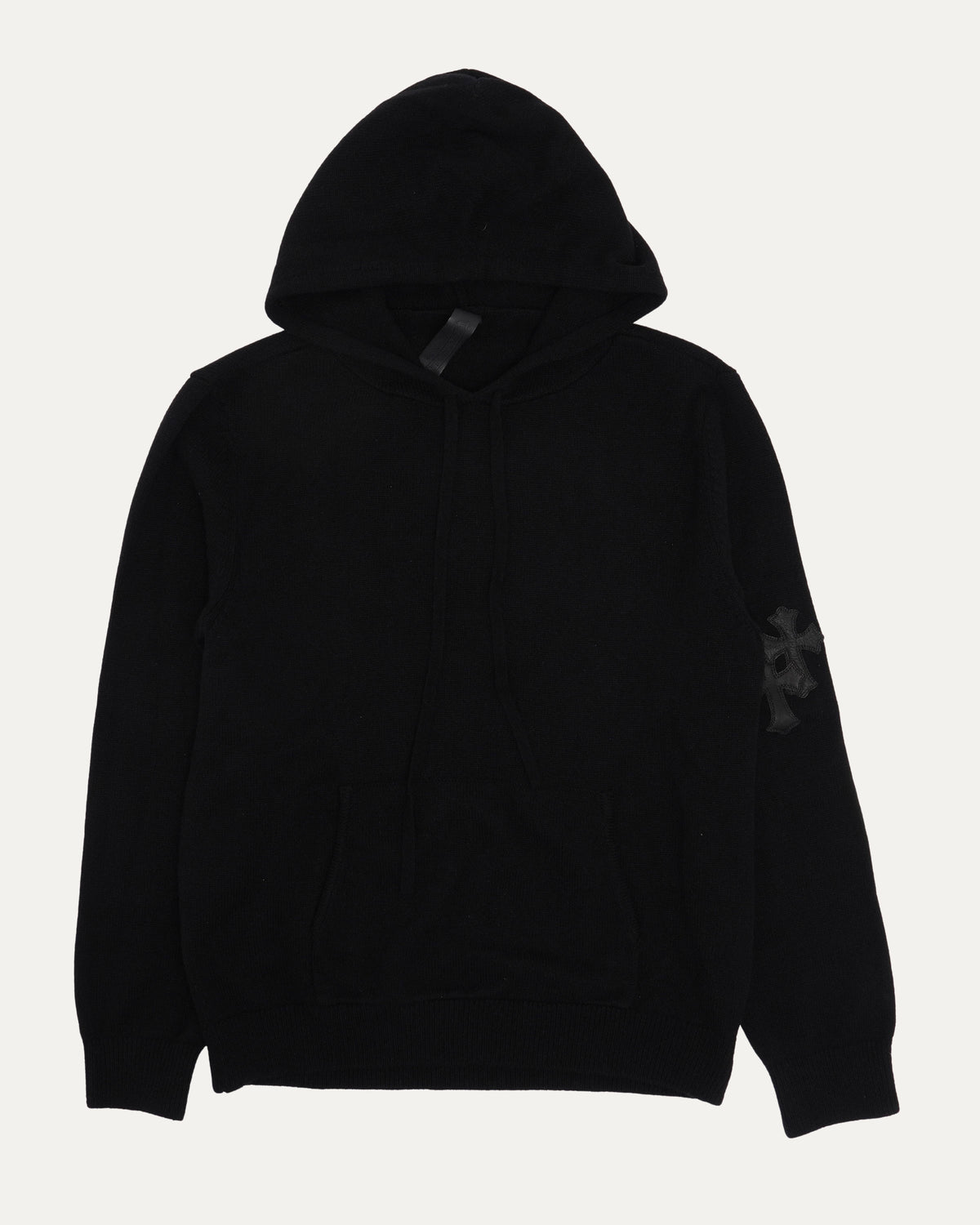 Cross Patch Cashmere Hooded Sweater