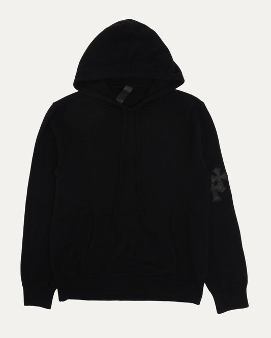 Cross Patch Cashmere Hooded Sweater
