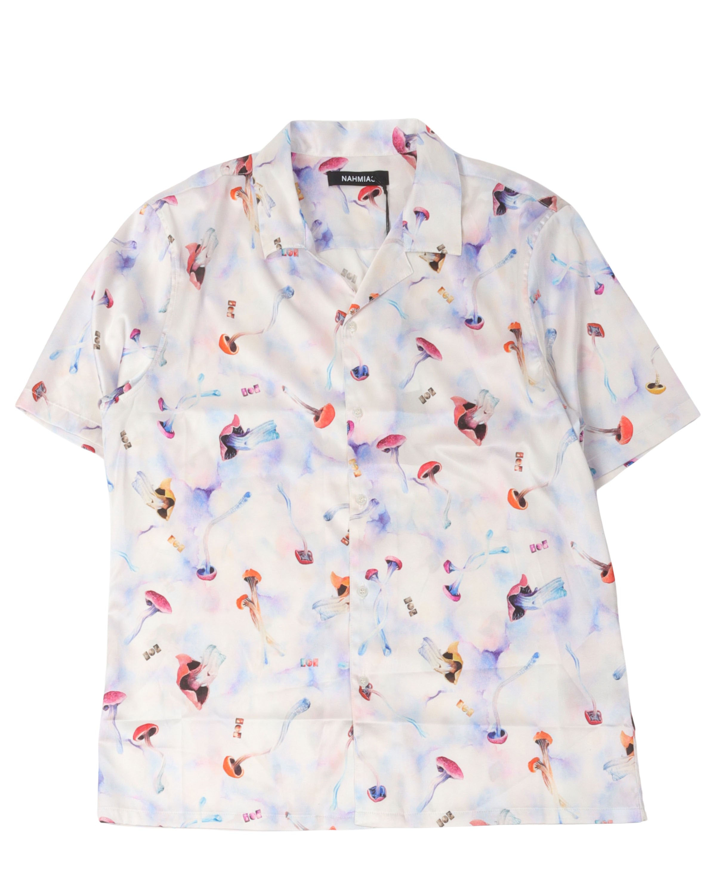 Silk Pychedelic Mushroom Button Down Shirt