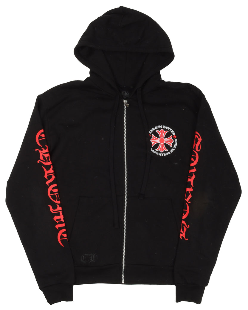 Plus Cross Logo Zip Up Hoodie