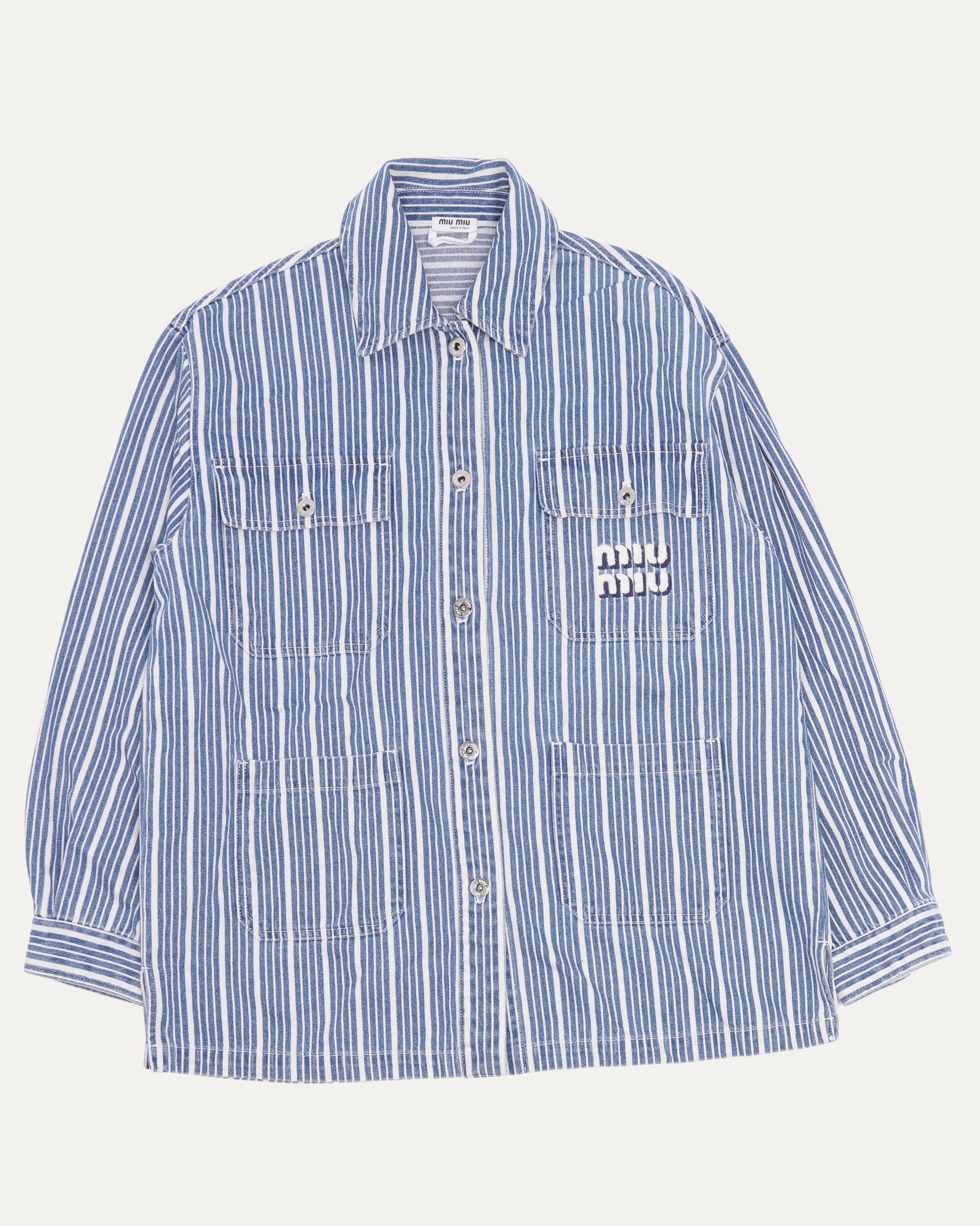 Miu Miu Striped Denim Jacket