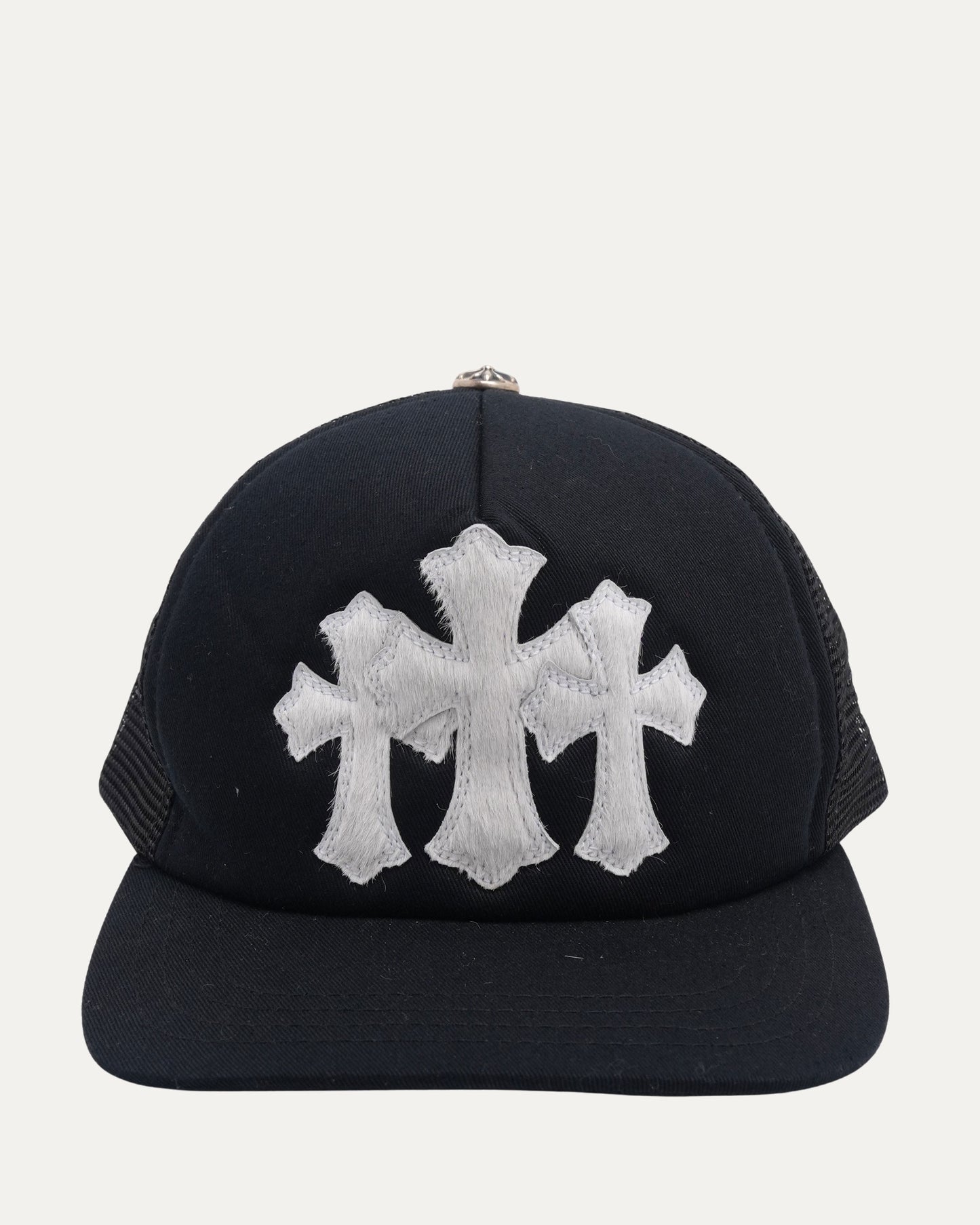 Pony Hair Cemetery Cross Patch Trucker Hat