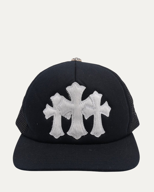 Pony Hair Cemetery Cross Patch Trucker Hat