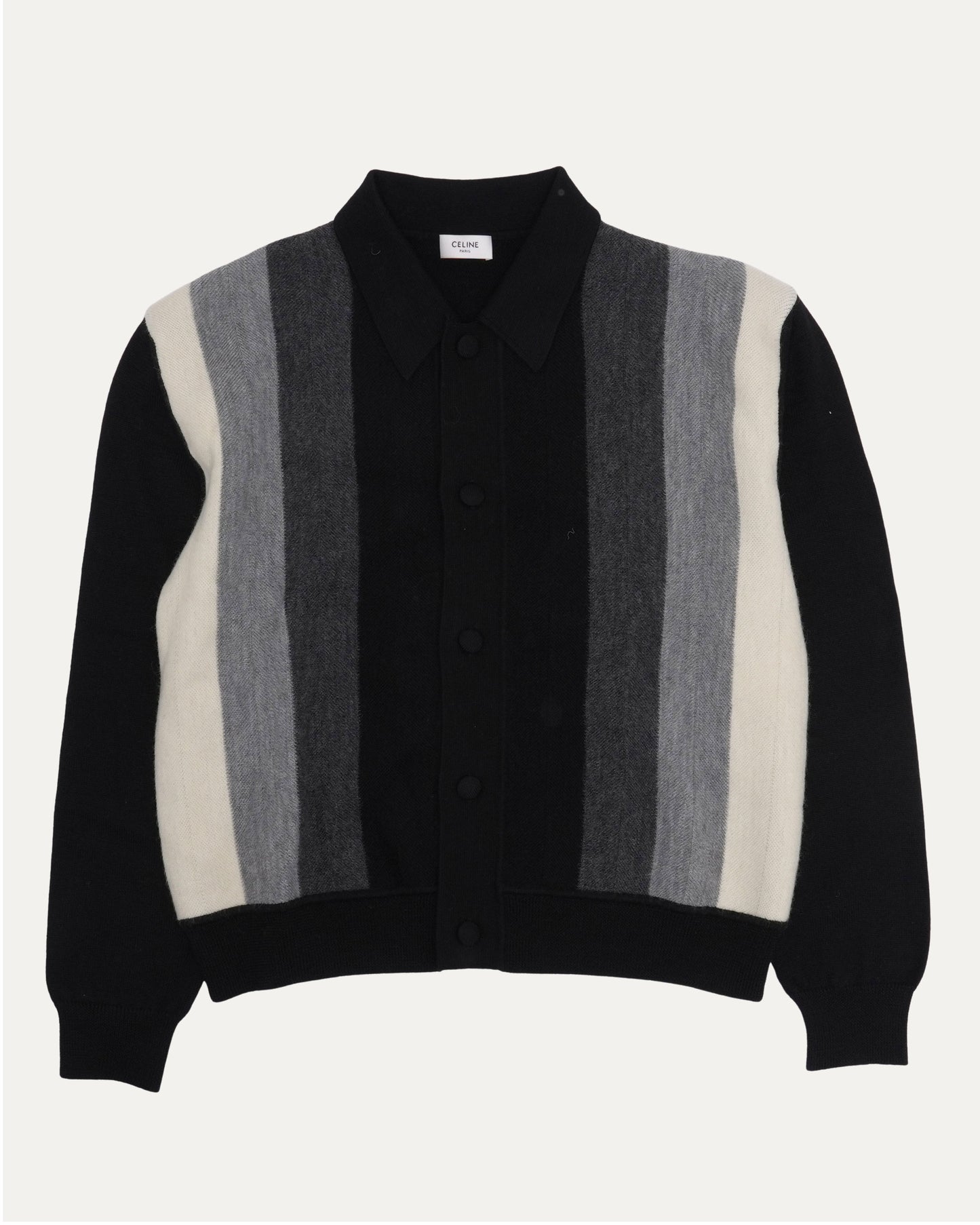 Collared Striped Cardigan