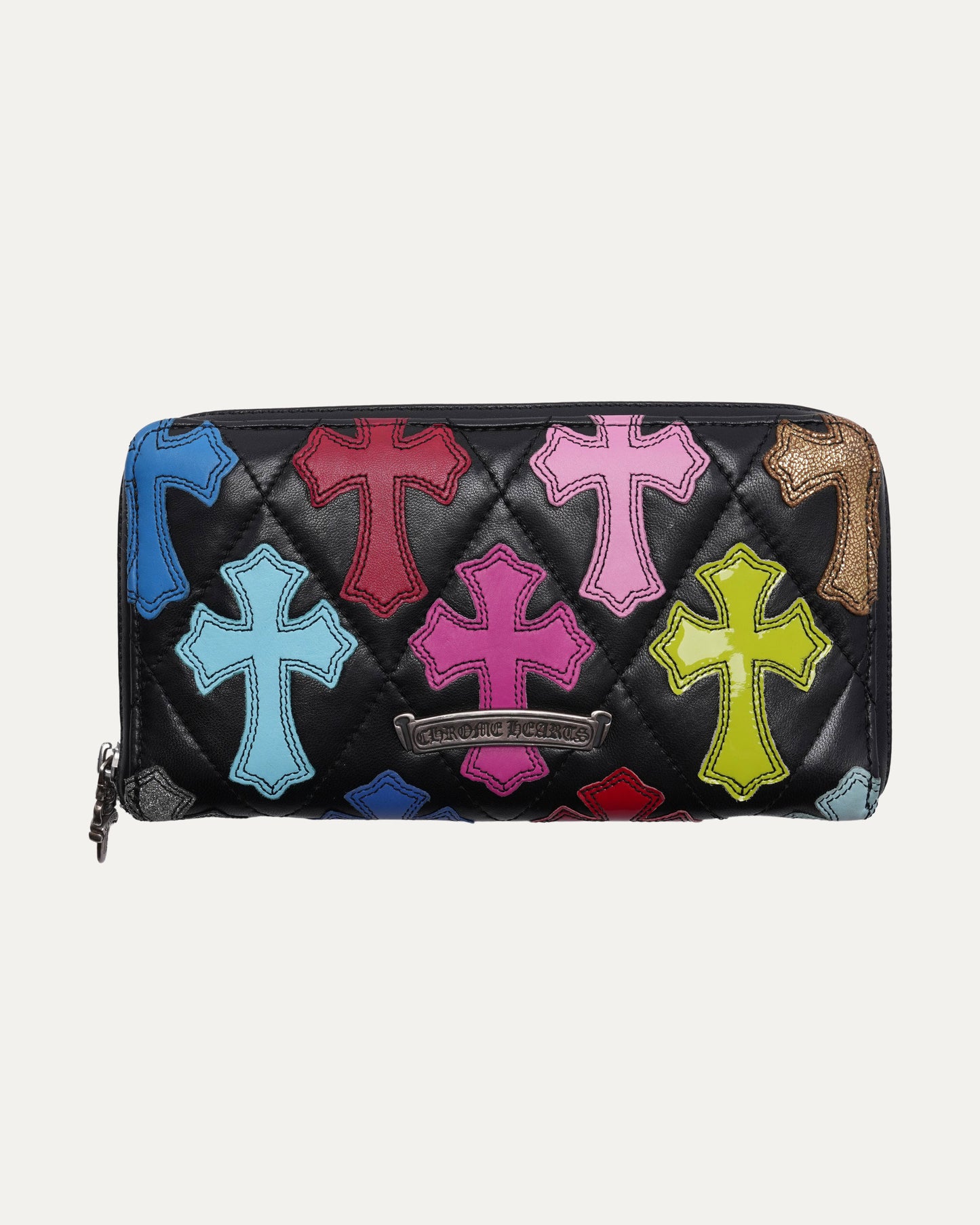 Multicolor Cross Patch Zip Wallet