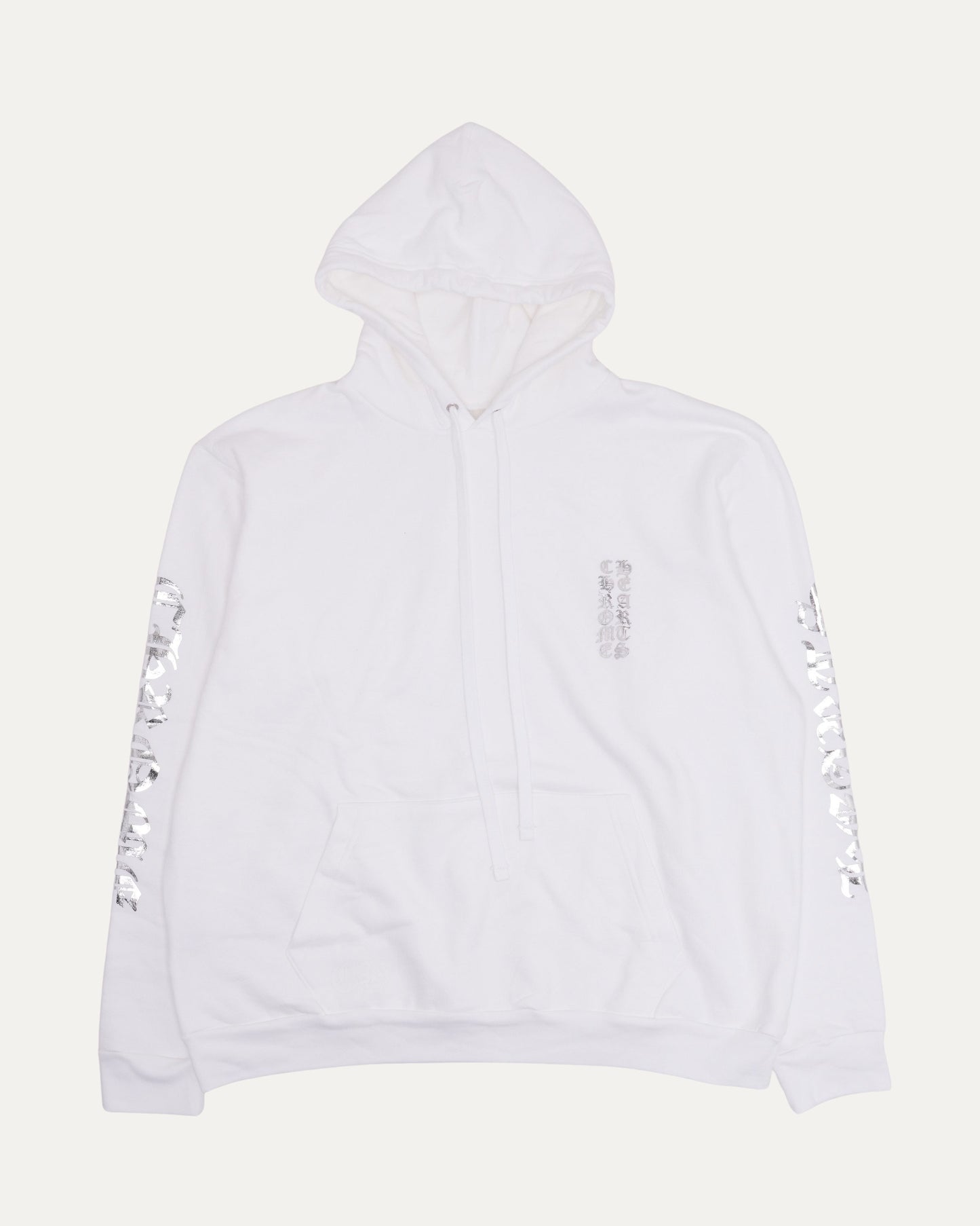 Metallic Print Vertical Logo Hoodie
