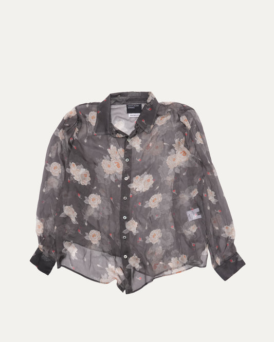Rose Print Silk Shirt