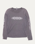 Vintage Floral Cross Long Sleeve T-Shirt