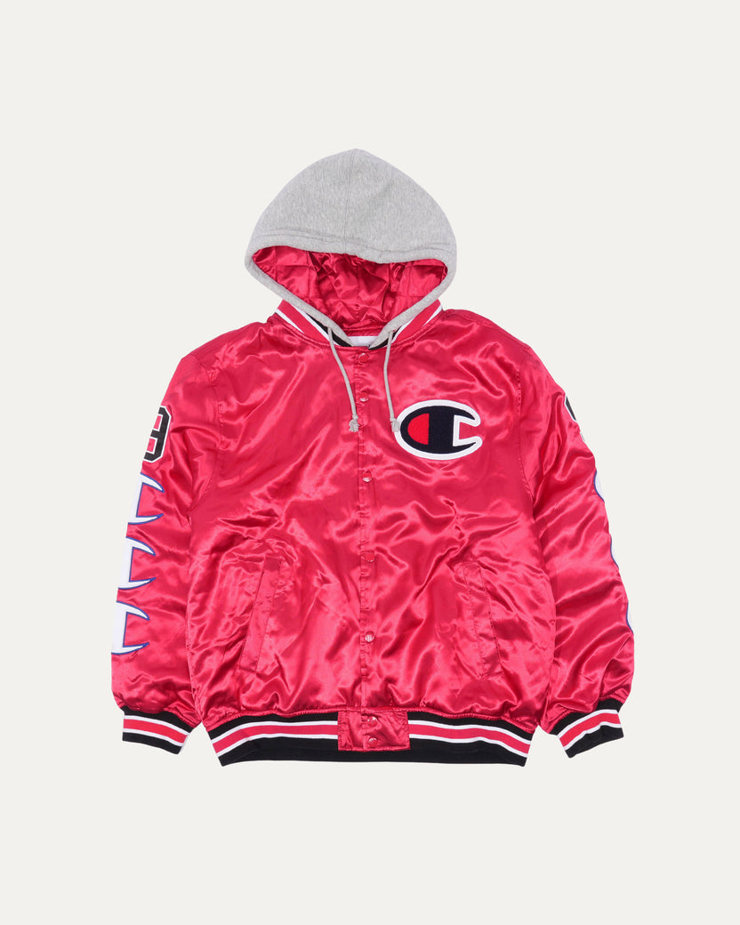 Champion Hooded Satin Varsity Jacket