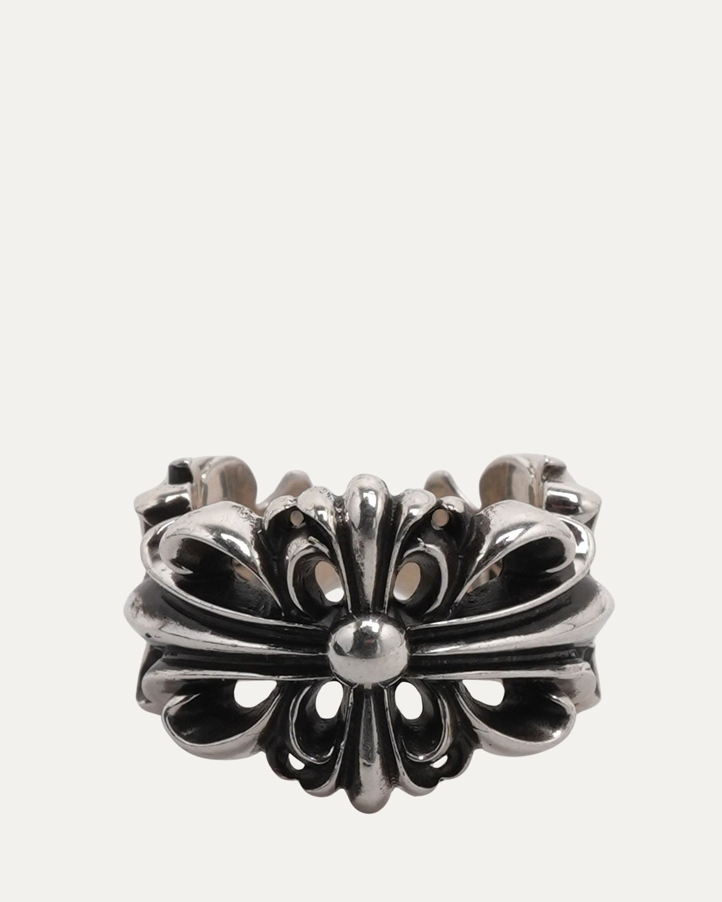 Double Floral Cross Ring