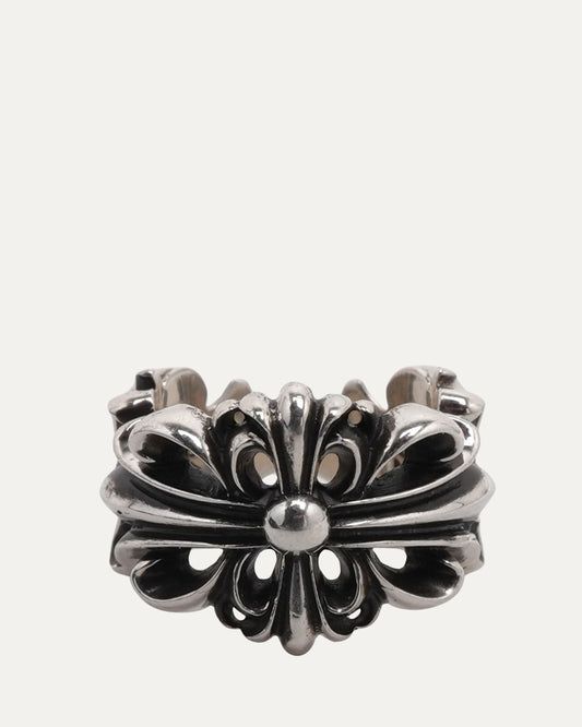 Double Floral Cross Ring