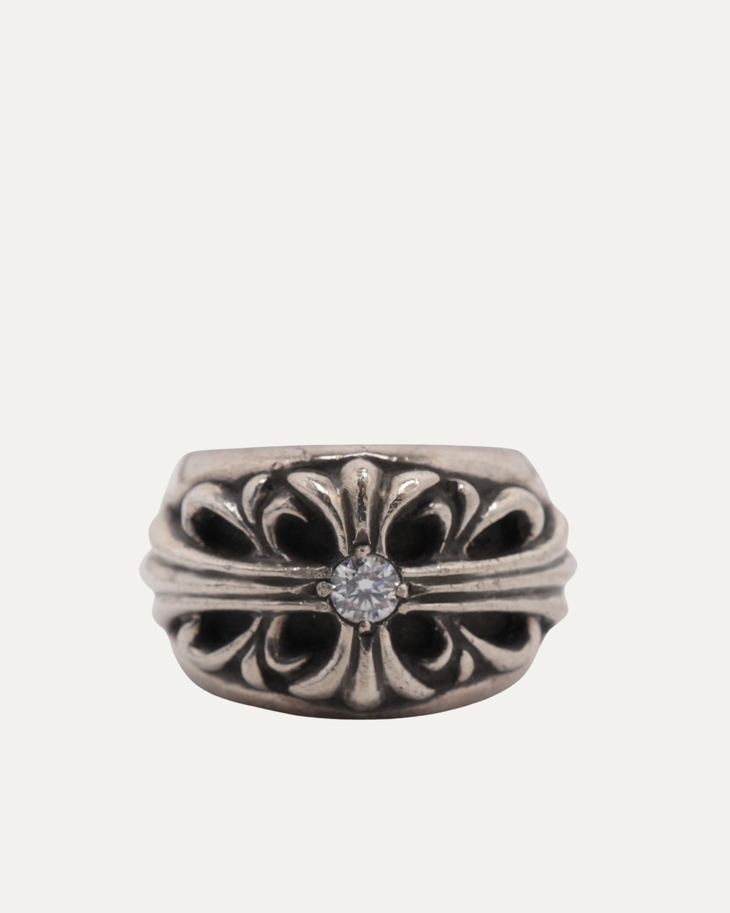 Diamond Floral Cross Ring