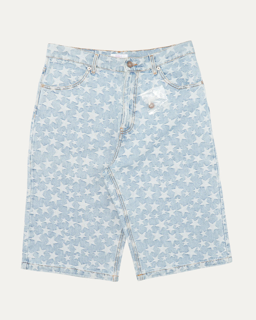 Denim Jacquard Shorts