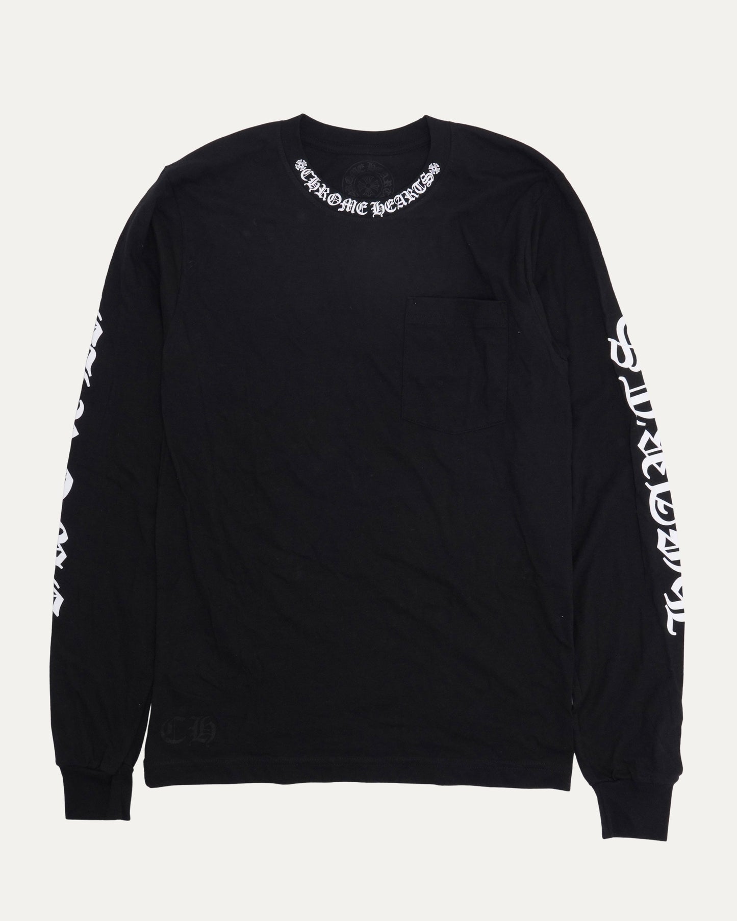 Neck Logo Long Sleeve Pocket T-Shirt
