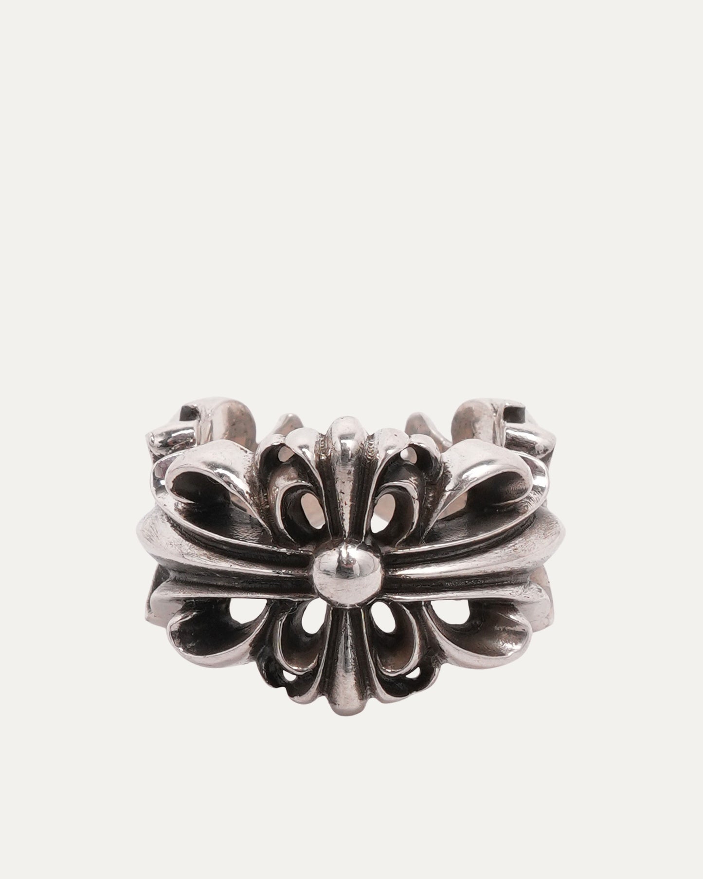 Double Floral Cross Ring