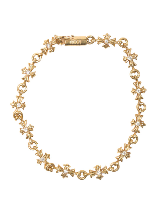 22k Gold & Diamond Tiny E Bracelet