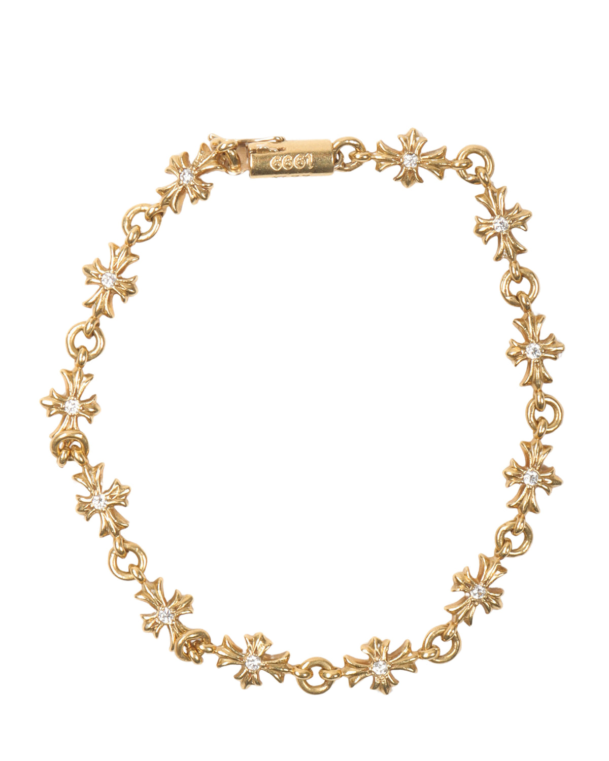 22k Gold & Diamond Tiny E Bracelet
