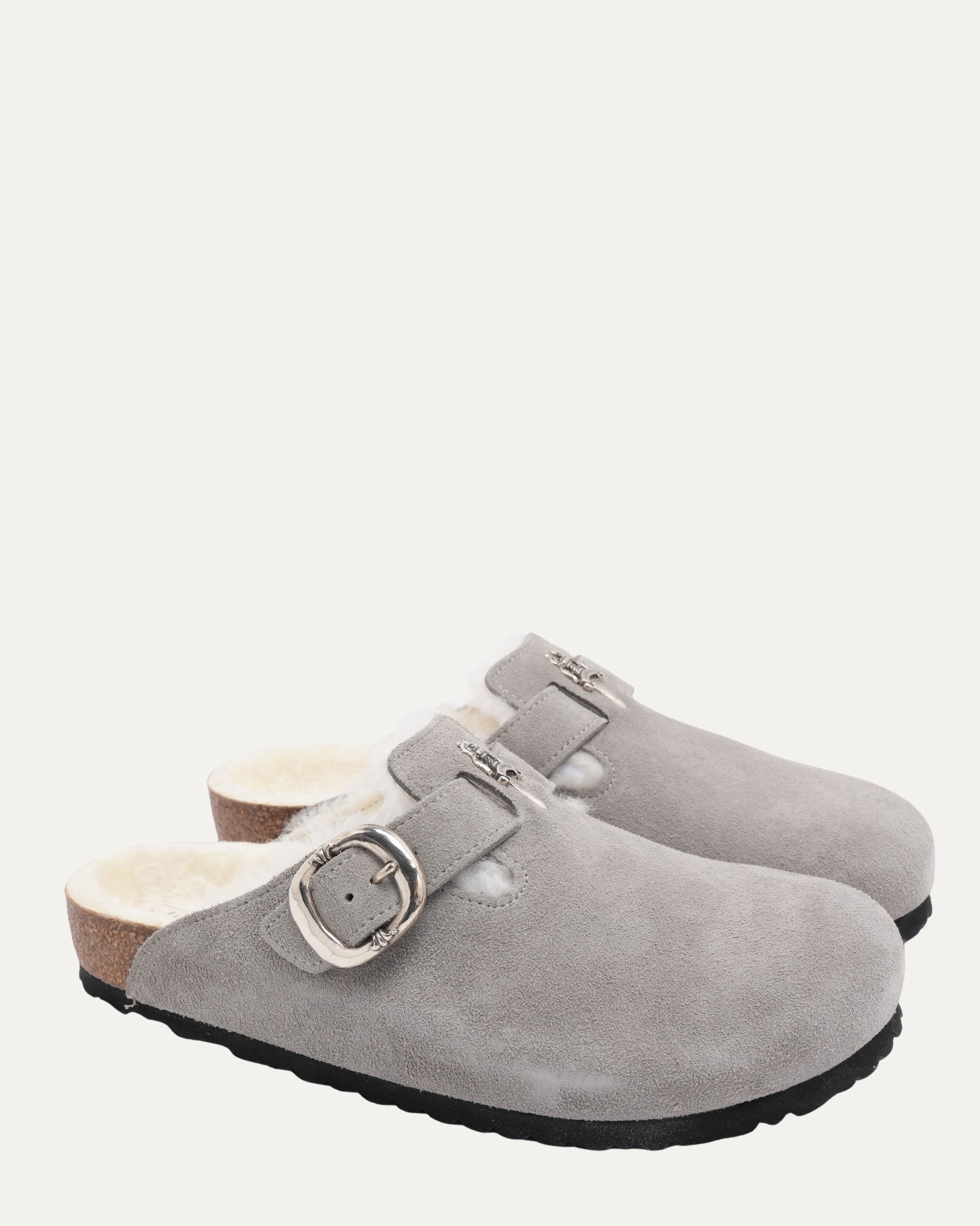 Chrome Hearts Dagger Embellished Birkenstock Boston Shearling