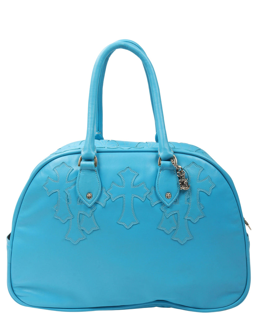 Leather Fleur Cross Patch Bowling Bag