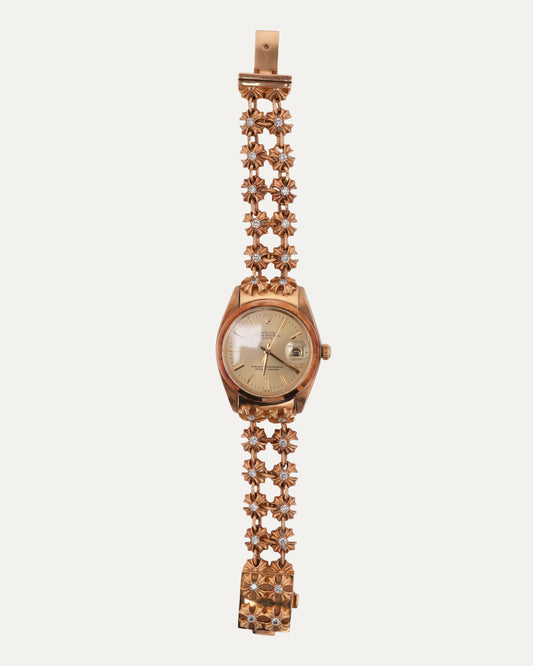Gold Diamond Tiny Plus Rolex Oyster Perpetual Date 34mm Watch