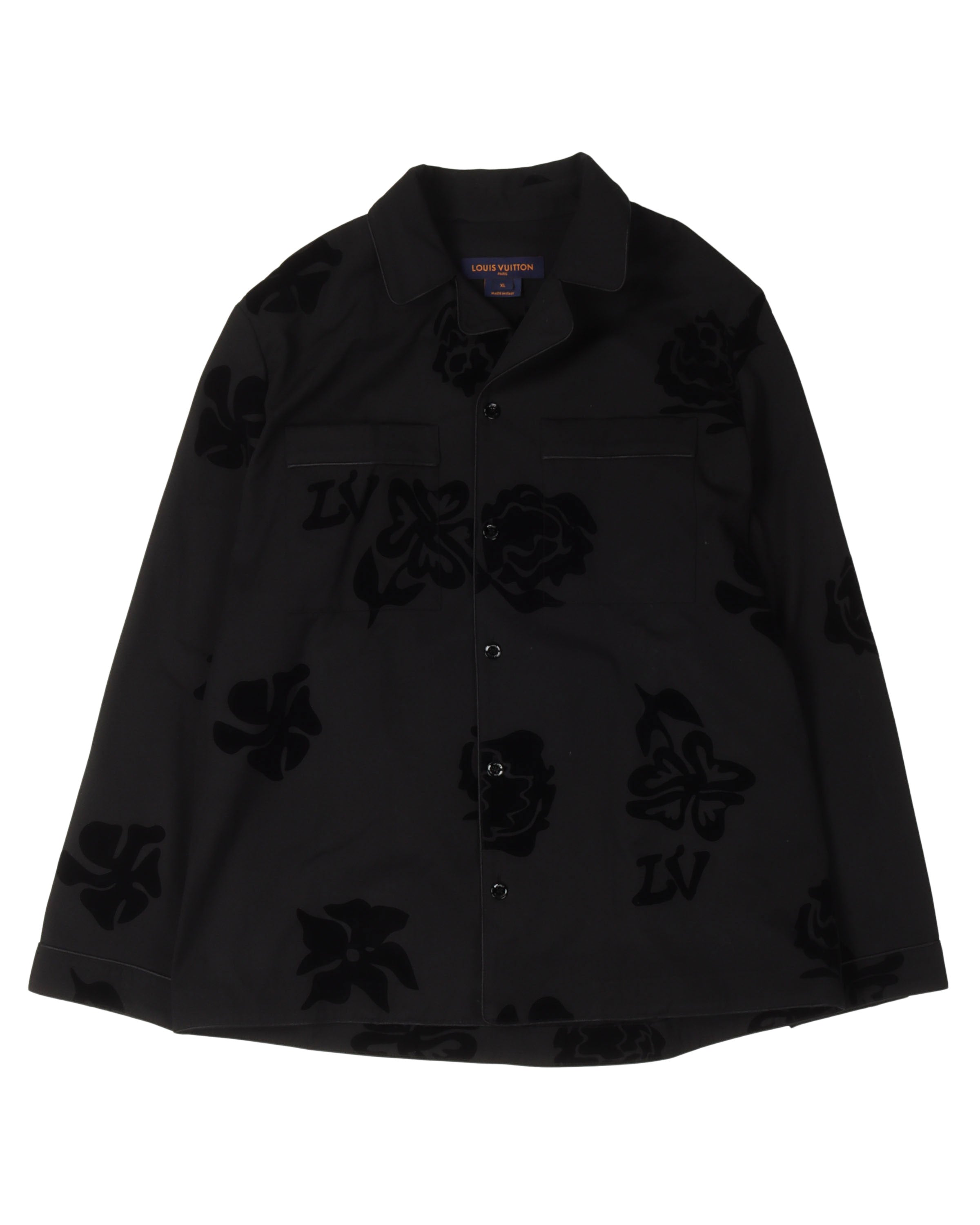 Flower Flock Pyjama Shirt