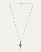 Emerald Dagger Pendant on Ball Chain Necklace