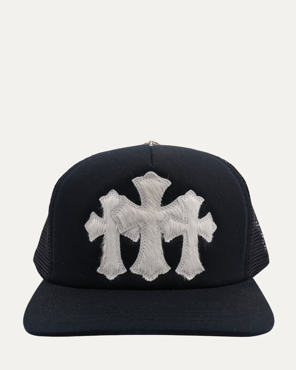 Pony Hair Cemetery Cross Patch Trucker Hat