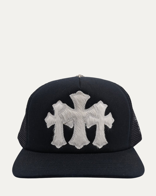 Pony Hair Cemetery Cross Patch Trucker Hat