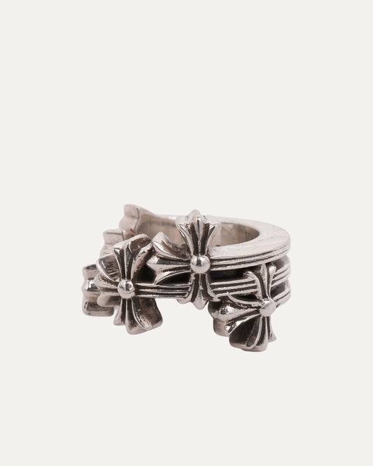 Triple Cross Curve Ring