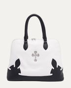 Filigree Cross Embellished Slouchy Mo Bag