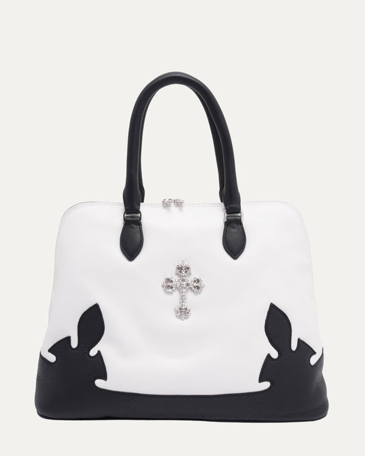 Filigree Cross Embellished Slouchy Mo Bag