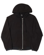 Vintage Leather Horseshoe Logo Zip-Up Hoodie