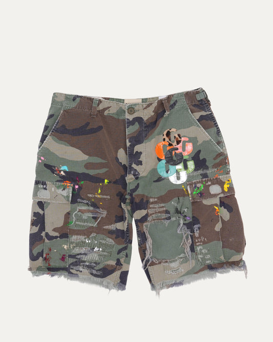 G Patch Camouflage Cargo Shorts