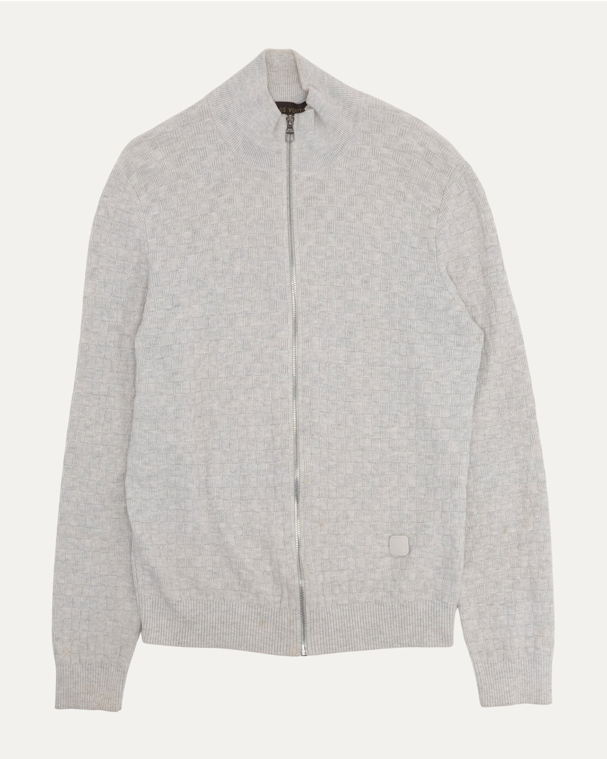 Wool Blend Damier Zip Sweater