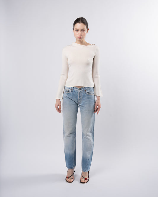 Tom Ford Era Cream Buckle Top