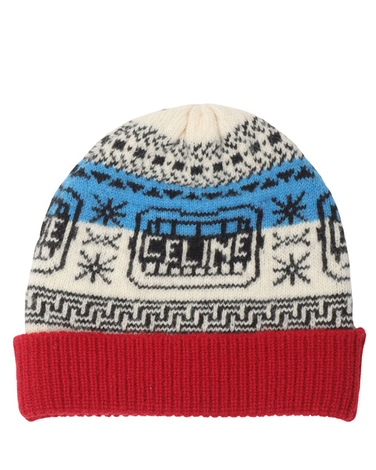 Pattern Print Wool Beanie