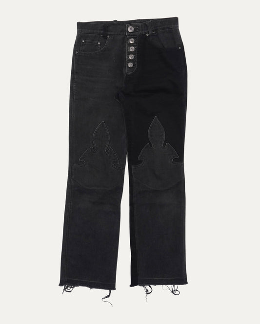 Exposed Fly Fleur Knee Jeans
