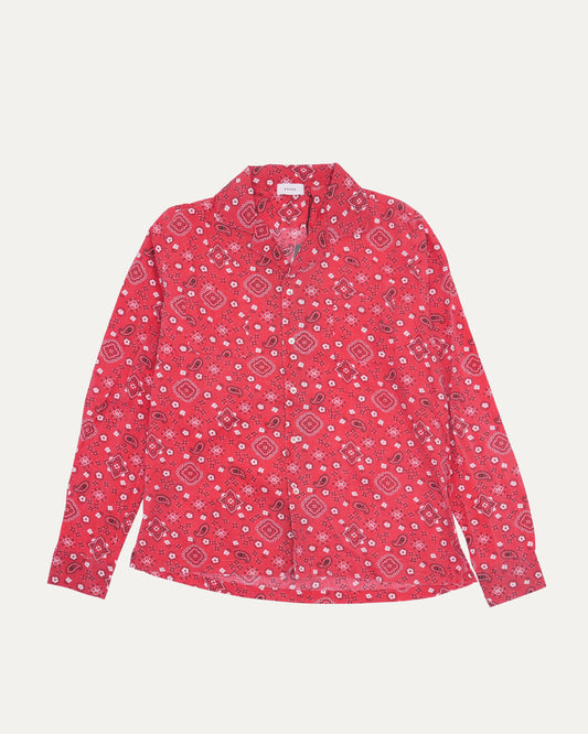Bandana Print Camp Collar Shirt