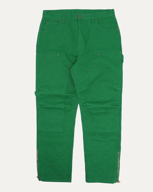 Monogram Embossed Double Knee Carpenter Pants