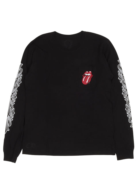 Chrome Hearts Rolling Stones Horseshoe Logo Long Sleeve T-Shirt