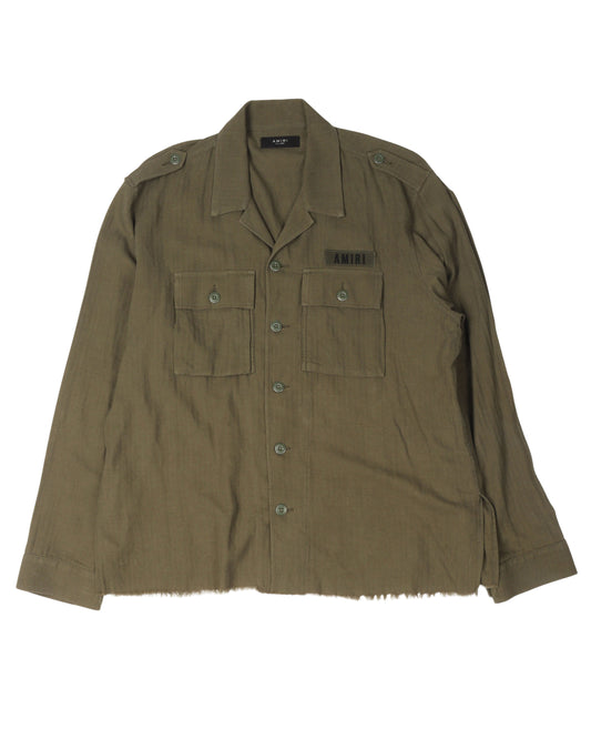 Raw Hem Military Shirt