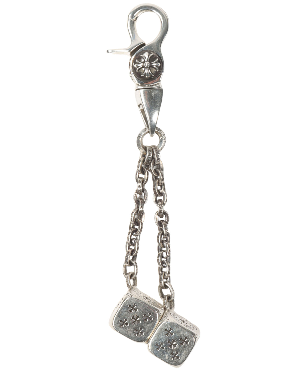 Silver Dice Keychain Clip