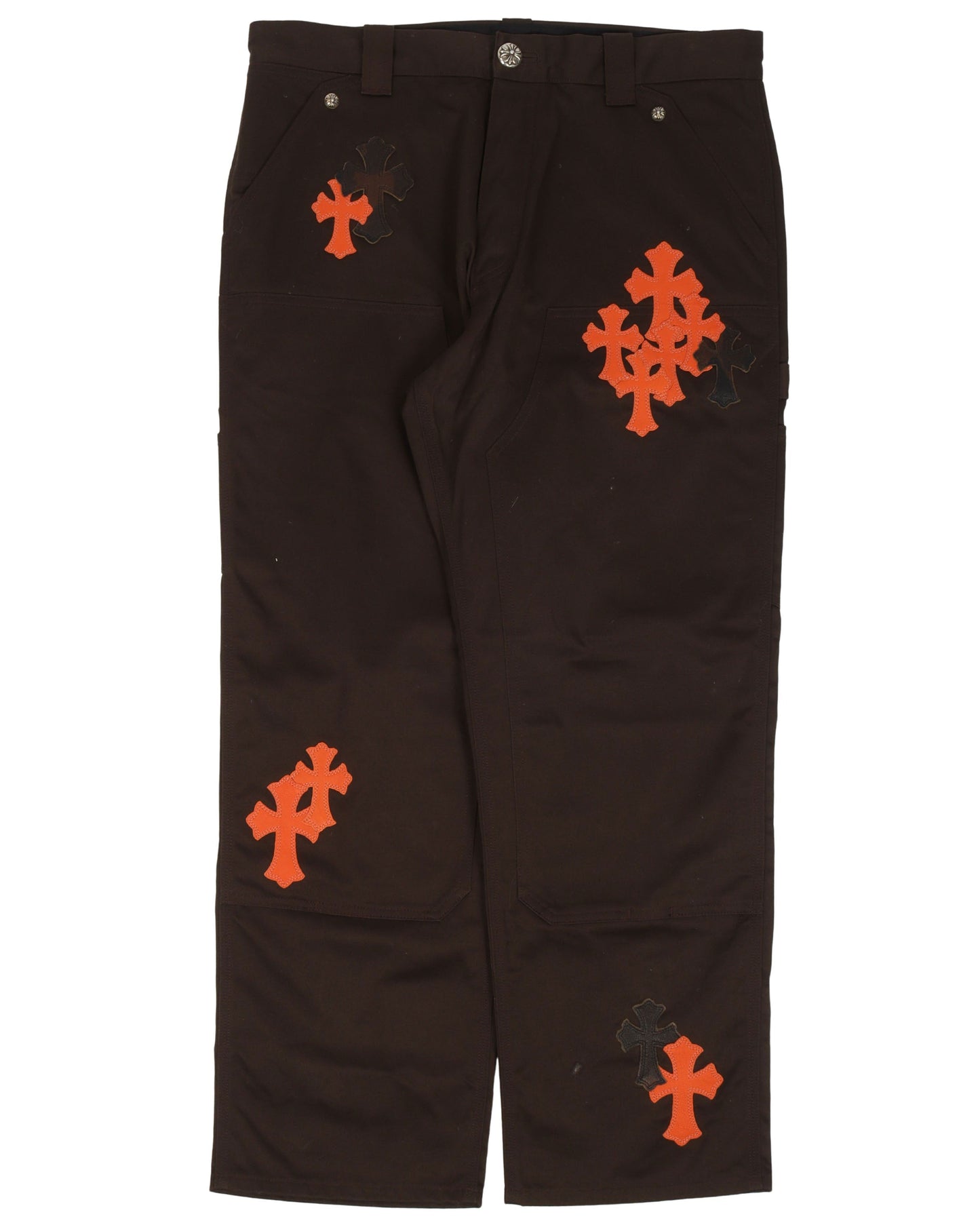 Leather Cross Carpenter Double Knee Pants