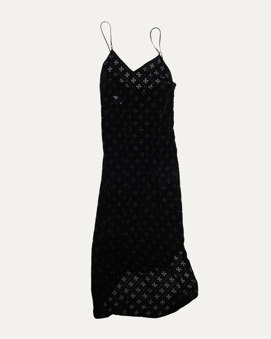 Velvet Burnout Hollow Cross Dress