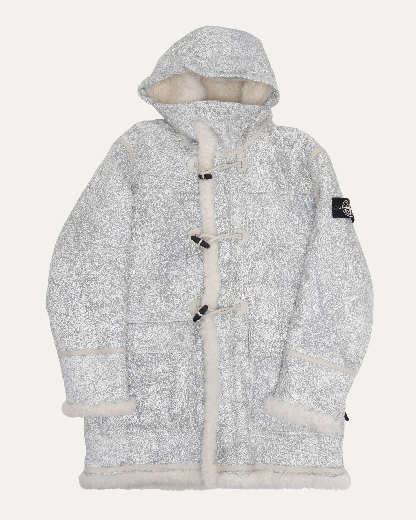 Vitrified Lambskin Duffel Coat