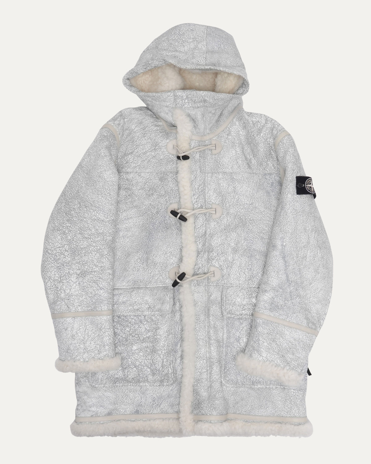 Vitrified Lambskin Duffel Coat