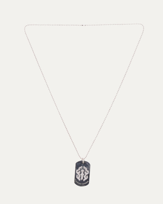 Vine Dagger Cut Out Dog Tag Pendant w/ Ball Chain Necklace