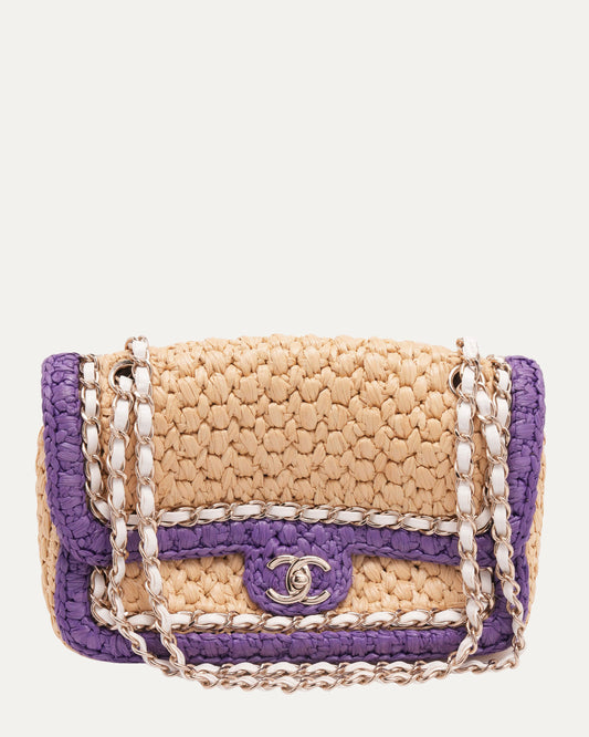 Raffia Chain Venice Beach Flap Bag
