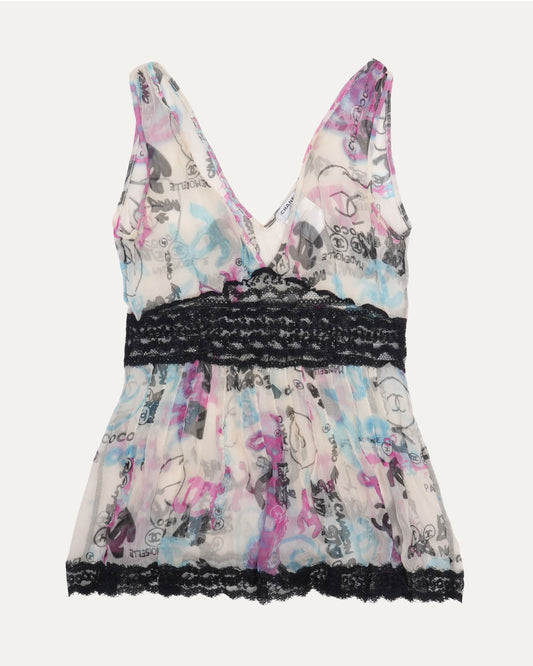 Graffiti Silk Top